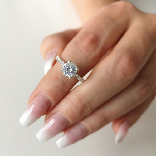Dahlia, 18K Vitguld